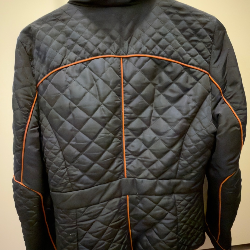 Men's Quilted Jacket with Orange Accents